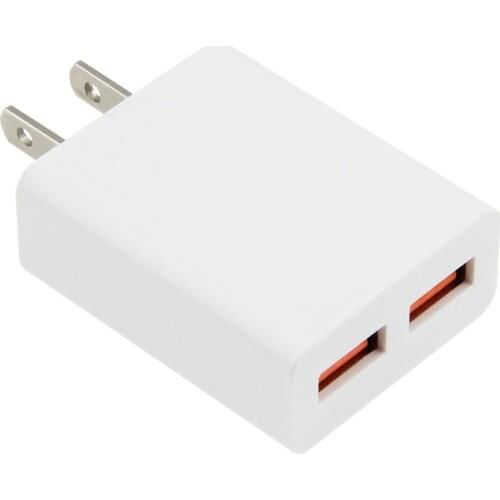 Dual USB Charger 5V 2.1A US AC Home Wall Travel Chargers Power Adapter Plug for iPhone Xiaomi HTC Samsung S8 S10 Huawei 100pcs