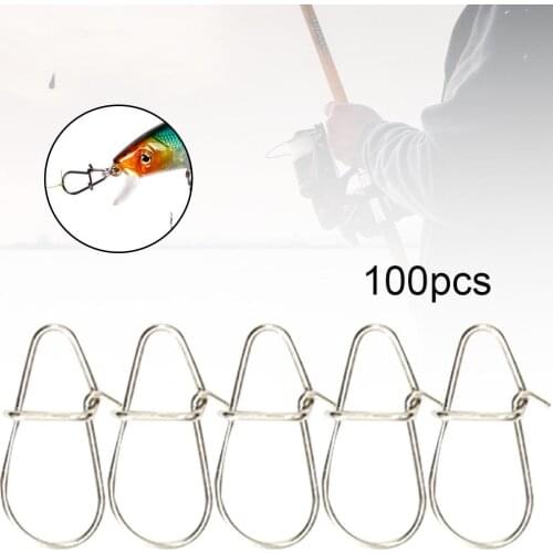 100Pcs Stainless Steel Carp Fishing Tackle Snap Lure Connector Hooks Fast Snap Clips Lock Connectors Fishing Tackle Tool