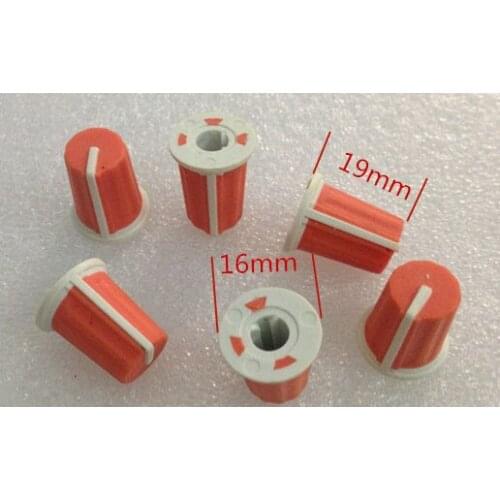 100pcs Orange Half axle potentiometer Rubber knob / indicator 90 degree / mixer / appliance / instrument adjustment knob/16*19mm