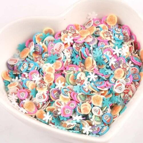 1000pieces Decor Christmas Polymer Clay Toy DIY Slime Accessories Decoration Jelly Mud Hand Gum for Kids Nails Art Tips cp2213