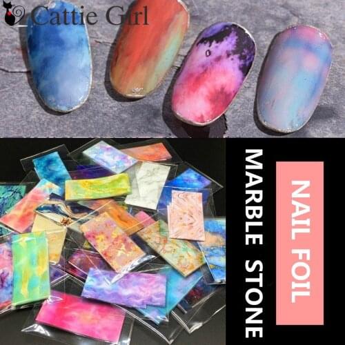 20/30/50 pcses Starry Sky Nail Foil Marble Stone Nail Foil Transfer Paper Nail Art Stickers Gold Marbling Foils DIY Decals