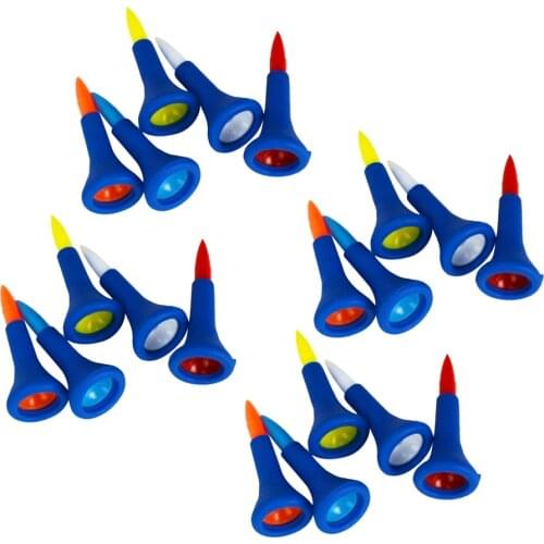 20Pcs 42mm Rubber Cushion Top Golf Tees Random Color Durable Lightweight