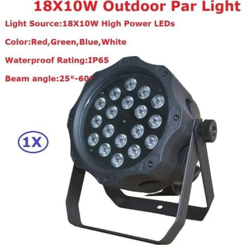 2019 Waterproof Led Par Can 18X10W 4IN1 RGBW Led Par Light Strobe DMX Controller Party Disco Bar Strobe Dimming Effect Projector