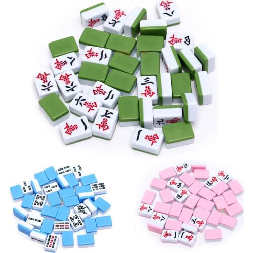 24mm 144 pcs/set Mini Little Mahjong Chinese Traditional Mahjong Board Game Family Toy Chinese Numbers Exquisitely Carved