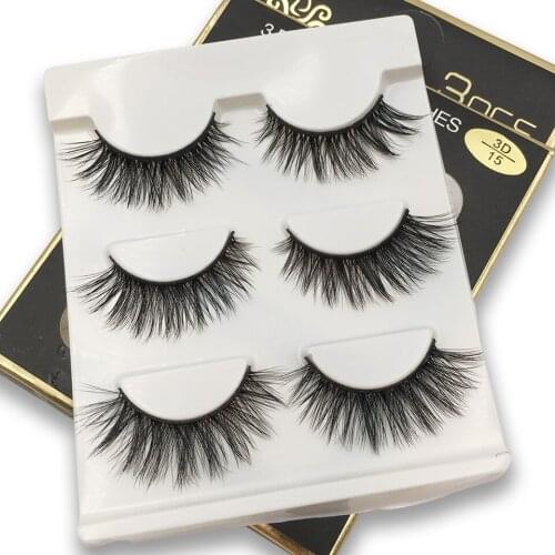 3 Pairs False Eyelashes Natural Lashes Soft Wispy 3d Faux Mink Lashes Makeup & Beauty Eyelash Extension 3D15 Fake Eyelashes
