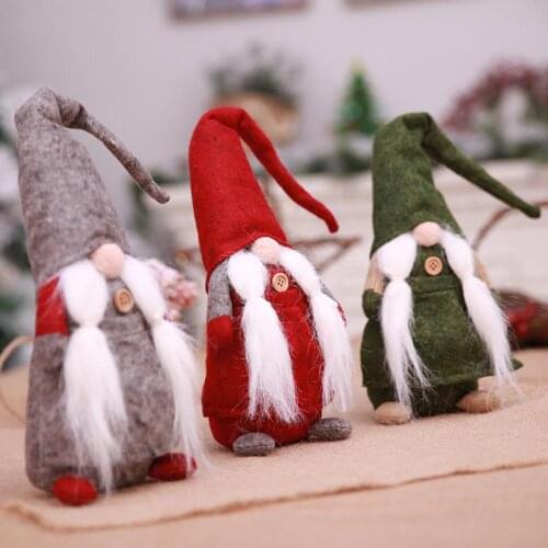 43cm Cute Christmas Standing Doll Covered Face Doll for Christmas Holiday Parties Christmas Tree Decoration Doll