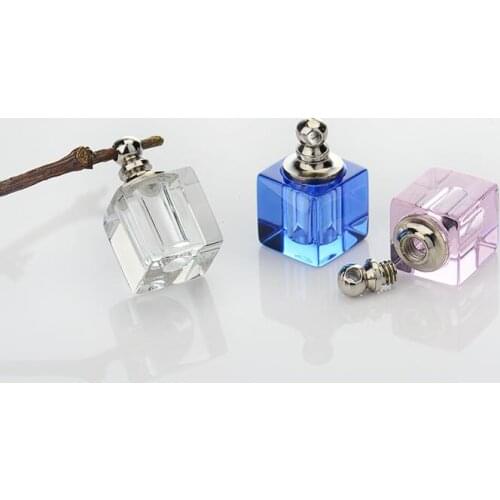 5pcs Cube Crystal Vial Pendants miniature wishing bottles rice vials square SCREW CAP perfume bottle Rice Charms diy jewelry