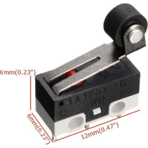 5pcs Micro Limit Switch 6.5mm Pitch Roller Lever Arm Microswitch SPDT Sub Miniature 1A 125V AC Mayitr