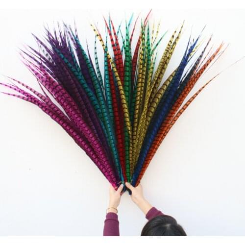 50Pcs/Lot Lady Amherst Pheasant Tail Feathers For Crafts 36-40inch 90-100CM Wedding Decorations Natural Pheasant Feathers plumes