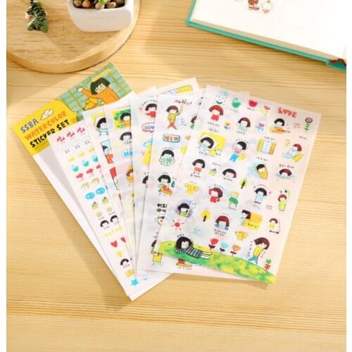 6pcs Cute girl weather pvc diy decoration sticker for album scrapbooking stationery diary sticker gift for kids