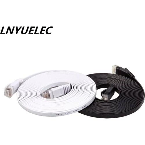 60pcs/lot LNYUELEC 0.5m 1m 2m cable Pure copper wire CAT6 Flat UTP Ethernet Network Cable RJ45 Patch LAN cable white/black/blue