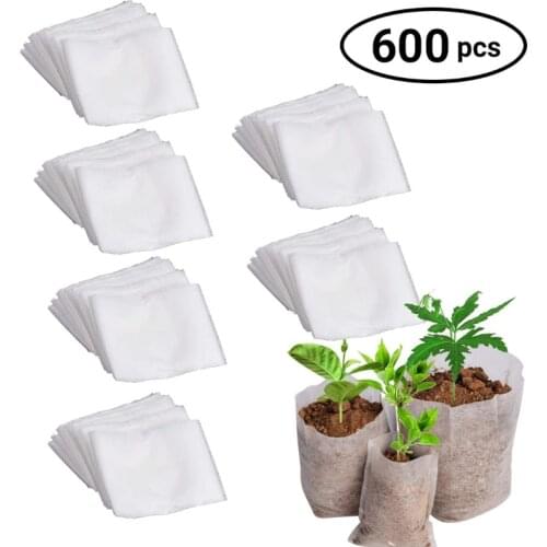 600Pcs non-woven seedling bag 10x12cm nursery pocket garden Seedling Container Bag potato Sapling planting grow bag Nursery Pots