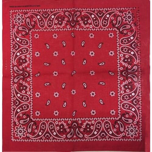 New Fashion Hip Hop 100% Cotton Bandana Square Scarf 55cm*55cm Black Red Paisley Headband Printed For Women/Men/Boys/Girls