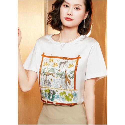 Fashion High Quality Silk And Cotton Short Sleeve Tops Women Summer Blouses Vintage Plaid Loose Real Silk Casual Shirt Female