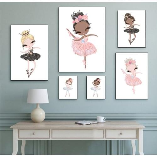 Baby Room Decor Living Room Decoration Wall Pictures Dancing Girl Canvas Paintings For Children Nursery Posters And Prints