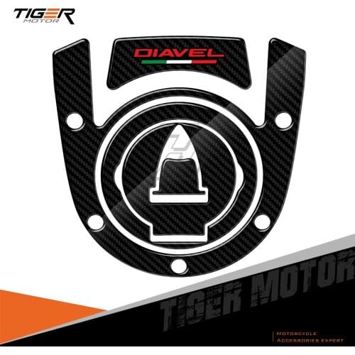 For Ducati Diavel Models 3D Carbon-look Motorcycle Fuel Cap Tank Pad Protection Decals