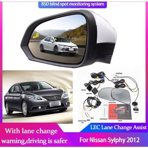 For Nissan Sylphy 2012 BSM BSD Blind Spot Monitoring System 24GHZ Millimeter Waves Radar Sensor Mirror LED Light Warning