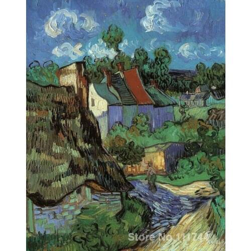 Houses in Auvers Vincent Van Gogh famous paintings oil canvas reproduction High quality Hand painted