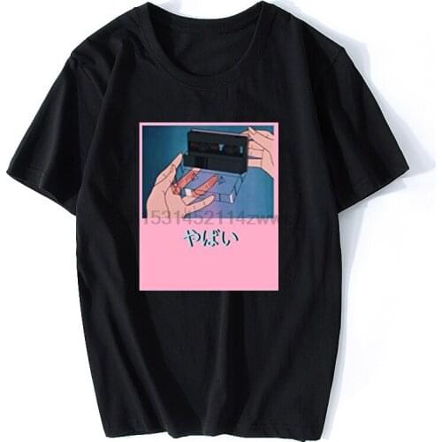 Vaporwave Aesthetic Japan Otaku Skate Summer New Brand T Shirt Men Hip Hop Menwomen Anime Cute Pink T-Shirts Casual