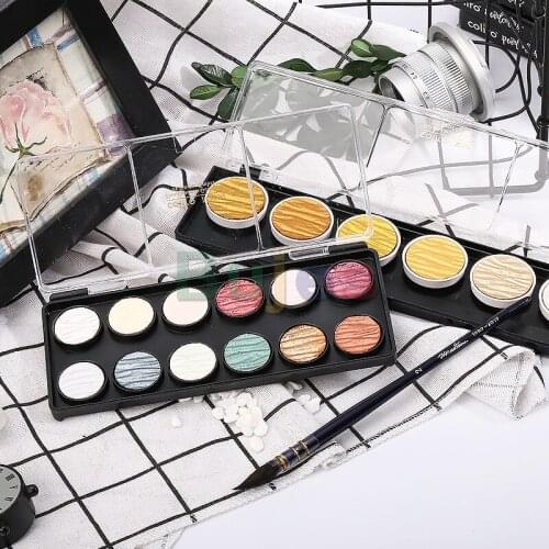 Finetec Coliro M600 M700 Artist Mica Watercolor Paint Set -Metallic Watercolor Paints (6-Color Set, 30mm)