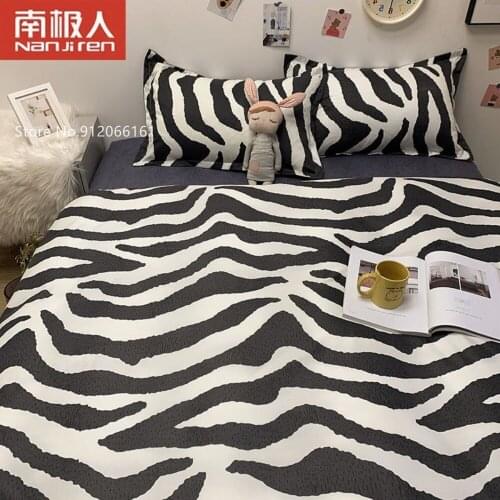 Zebra Pattern Bedding Set Striped Grid Printed Bed Linen Sheet Avocado Duvet Cover Single Double Queen King Quilt Covers Sets