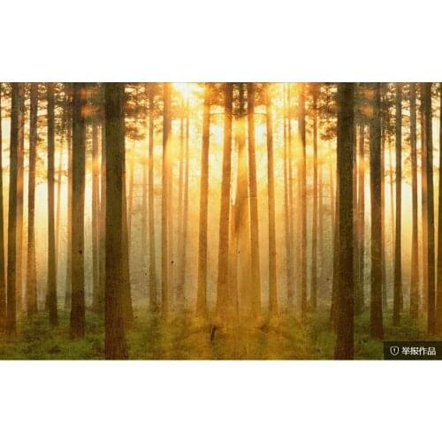 Beautiful scenery wallpapers Retro stone wall woods forest 3d three dimensional large background wall