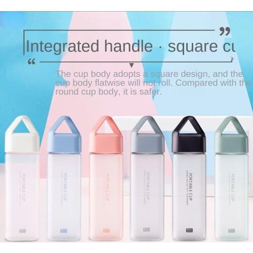Square personality frosted water cup creative simple men and women portable handy cup personality style plastic cup