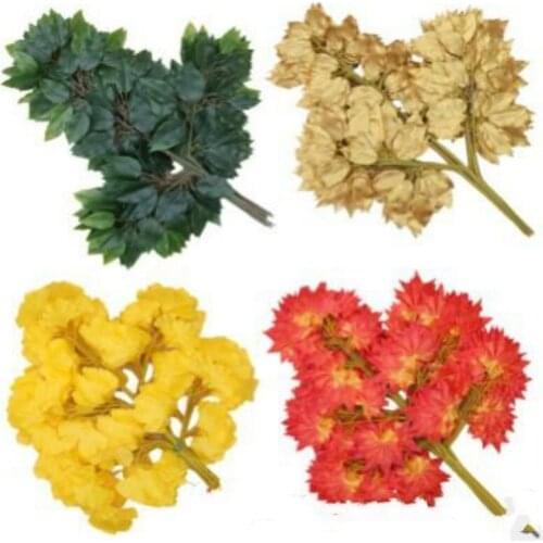 Artificial Silk Ficus Leaf Branches Ginkgo Greenery Banyan Leaves Fake Foliage Home Kitchen Garden Office Wedding Wall Decor