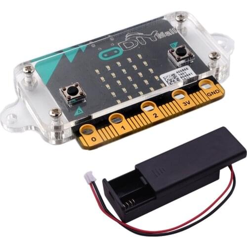 For BBC Micro:bit Development Board with Transparent Acrylic Protective Case and AAA Cell Battery Holder Box Case FZ3143