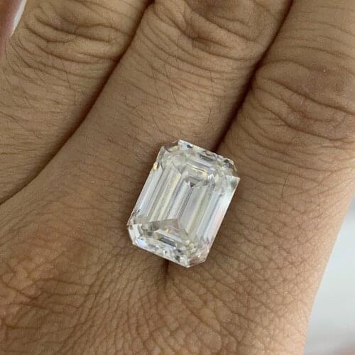 Meisidian Synthetic Big size 10x14mm White D VVS Loose Gemstone Emerald Cut Moissanite Diamond Wholesale Price
