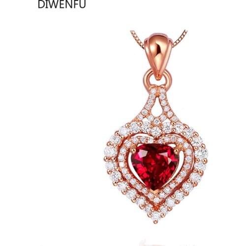 Natural Ruby 14K Rose Gold Necklace Pure Bizuteria Pendant Females Fine Pierscionki Jewelry 14K Rose Gold Colgante Pendant