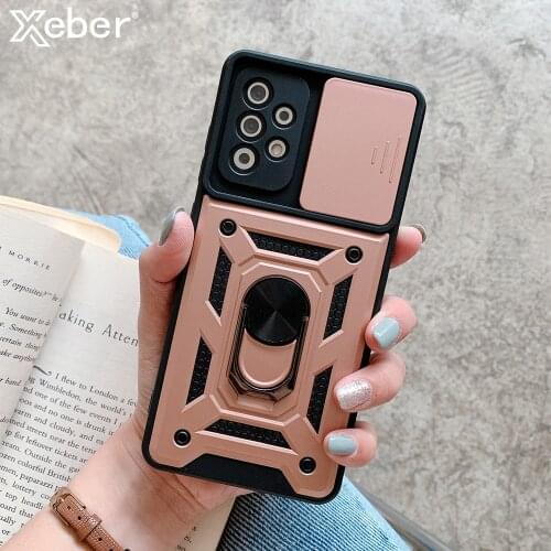 Shockproof Slide Camera Case For Samsung Galaxy A52 A72 A82 A22 A32 A42 A12 S20 Plus S21 FE Note 20 Ultra Magnetic Holder Cover