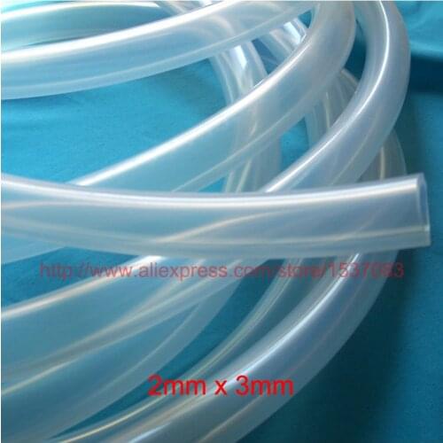 3m x 2mm x 3mm Food Grade Silicone Rubber Flexible Tube Water Hose