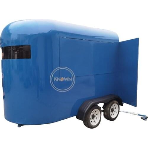 Blue Color Commercial Food Trailer Mobile Hot Dog Ice Cream Bubble Tea Coffee Food Service Cart Mobile Food Truck Kiosk Van