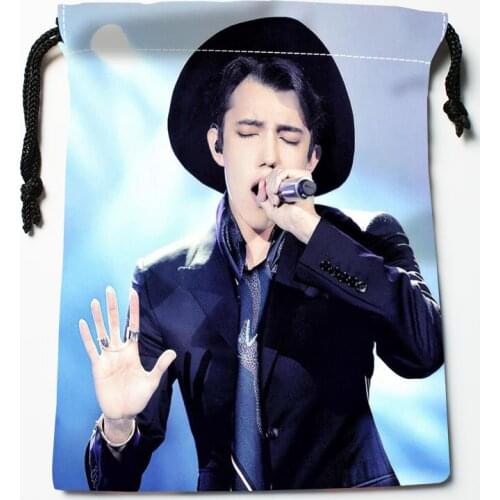 Singer Dimash Drawstring Bags HD Print 18X22CM New Arrival Soft Satin Fabric Resuable Storage Clothes Bag Shoes Bags 12.2