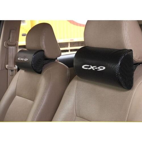 Carbon Fiber Texture PU leather Auto Car Seat Head Neck Rest Cushion Headrest Pad Car Neck Pillow For Kia Cx9