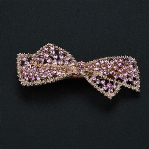 European Version Solid Color Metal BB Clip Bow Rhinestone Hairpin For Women Summer New Products