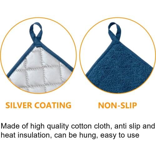 1Pair Baking Pot Holder Cotton Heat Resistant Potholder Pot Modern Square Kitchen Cooking Microwave Gloves Baking Tableware Pad