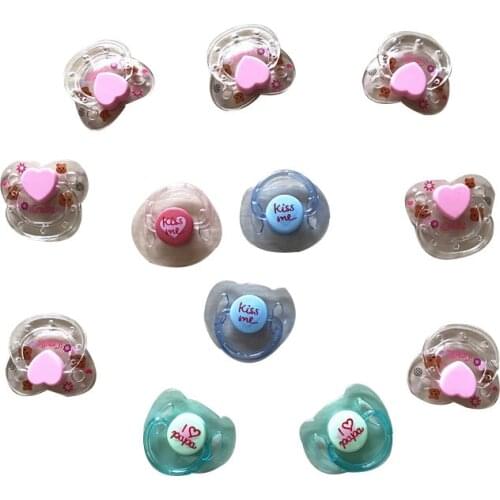 10 pieces / lot Special Design Magnet Pacifiers For Silicone Reborn Dolls Pacifiers Nipples Lovely Magnetic Dummy Fit For DIY