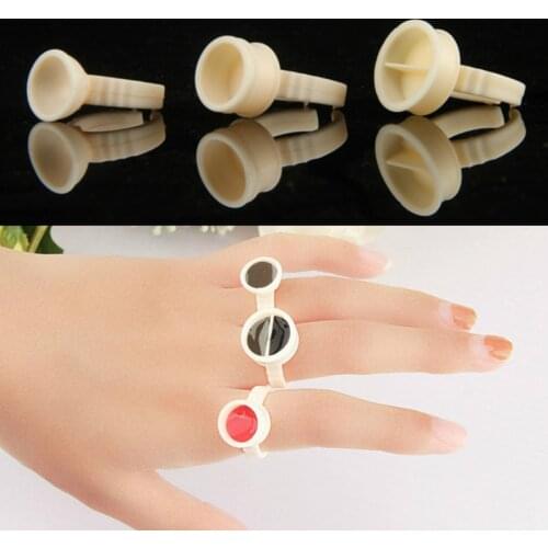 100pcs Silicone Tattoo Ink Ring Cup Divider Tattoo Pigment Ink Storage Cups Accessories for Eyebrow Lip Permanent Makeup 3 Types