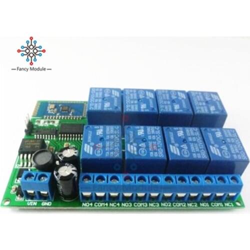 DC 12V 8 Channel Bluetooth Control Relay Module for Smart Home LED Lighting System for Phone