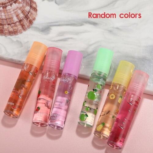 1x Transparent Roller Balls Lip Care Serum Shimmer Shiny Non-Sticky Nourishing Liquid Lipstick for Kids Makeup Brighten Lips