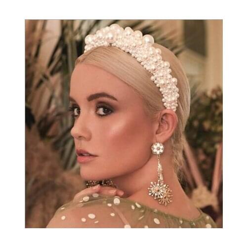 2021 new arrivals Pearl headbands wide version women hairbands