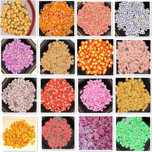 50g Mushroom Car niblet Mango Girl Hat Ice cream Polymer Clay Slices Sprinkles for Crafts Making DIY Slimes Acrylic Resin Filler