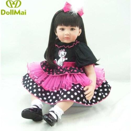 60cm Silicone vinyl Reborn Baby Doll Toy gift 24inch realistic toddler time doll adorable Princess bebes reborn bonecas