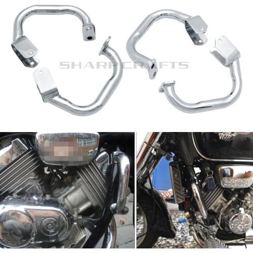 '94-'15 Motorcycle Chrome L/R Highway Crash Bars Engine Guard Rail Front Side Protector For Honda Magna VF 750 VF750 1994 - 2015