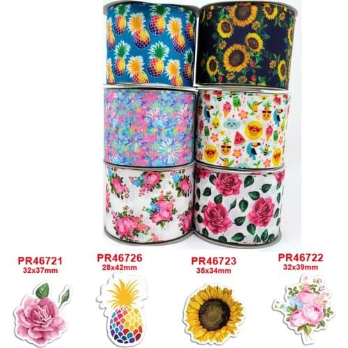 Choshim accessories 10 Yards Per Size Flowers Ribbon Printed Grosgrain Ribbon DIY Bow Bag Material 41013