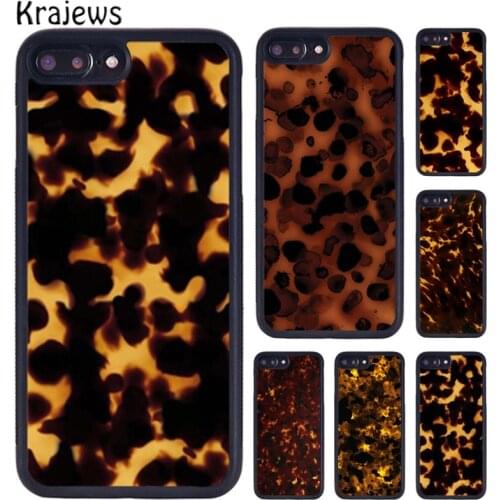 Krajews Tortoise Shell Pattern Marble Phone Case For iPhone X XR XS 11 12 Pro MAX 5 6 6S 7 8 Plus Samsung Galaxy S7 S8 S9 S10