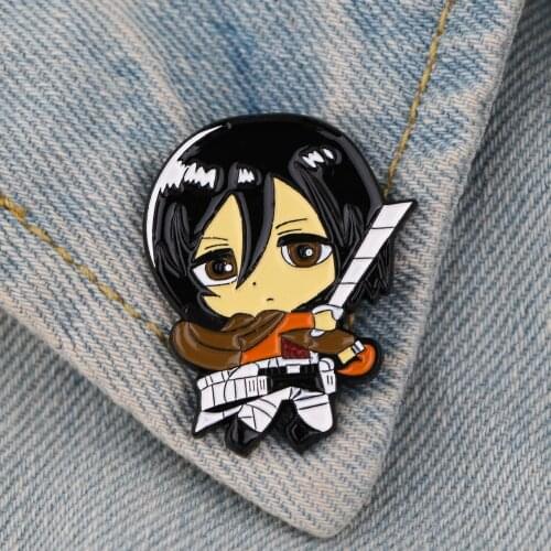 LT1154 Cartoon Anime Enamel Pin Attack on Titan Manga Icons Badge Cute Collar Lapel Pin for backpacks Decoration Jewelry Gifts