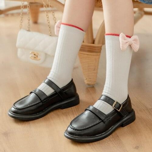 Newborn Baby Knee High Socks Pure Color Bowknot Stockings Infant Girls' Autumn Winter Warm Stocking Fashion Soft Kids' Stockings